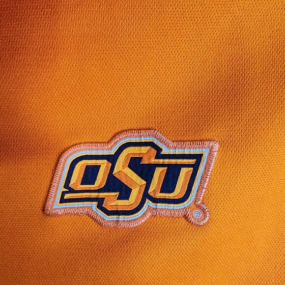 Mens Nike Dri-Fit Orange & Black Polo Shirt OSU Oklahoma State Short Sleeve M - Picture 7 of 12